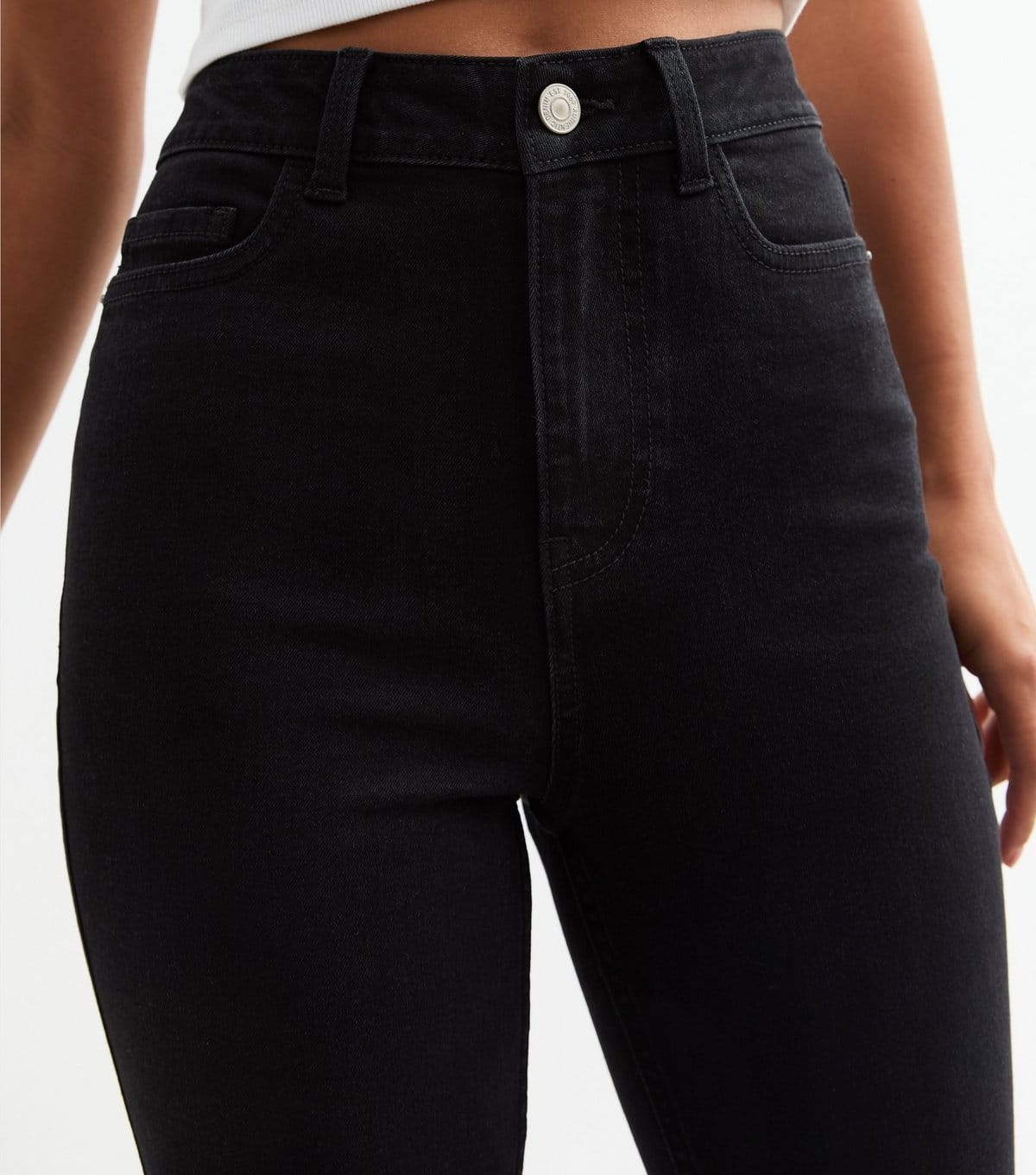 New Look Women's Petite Washed Black Waist Enhance Quinn Bootcut Jeans New Look - 4