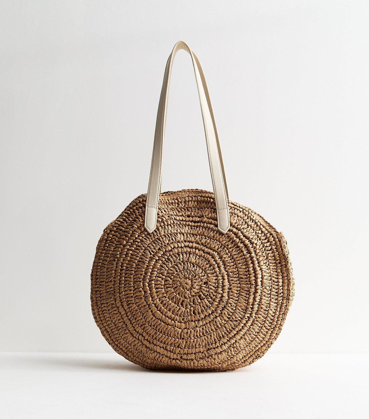 New Look Stone Floral Embroidered Woven Raffia Circular Bag New Look - 4