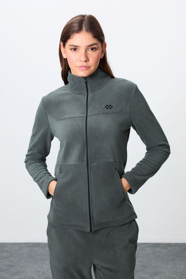 Tommy Life Tommy Life Women's Long-Sleeve Zipper Tracksuit Set in Dark Green - 2