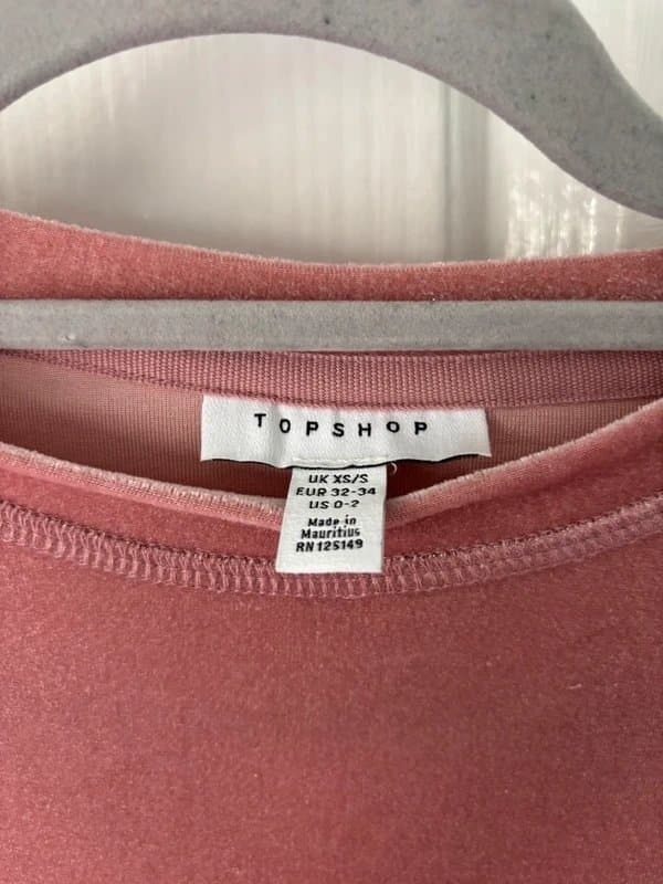 Topshop Topshop Pink Velvet T-shirt Dress