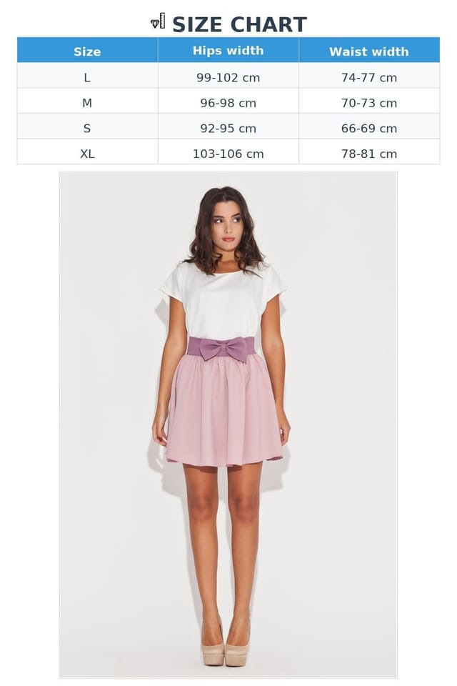 Love Lace Love Lace Women's Charming Belted Bow Flared Mini Skirt in Pink - 2