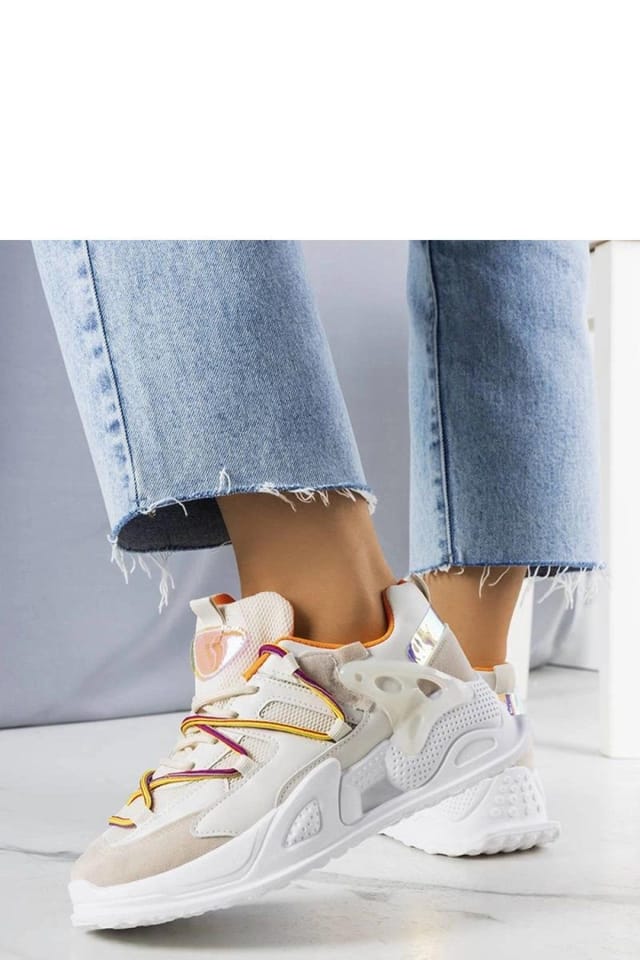 Love Lace Love Lace Women's Sport Sneakers Lace Up with Durable Rubber White Sole Summer in Beige - 3