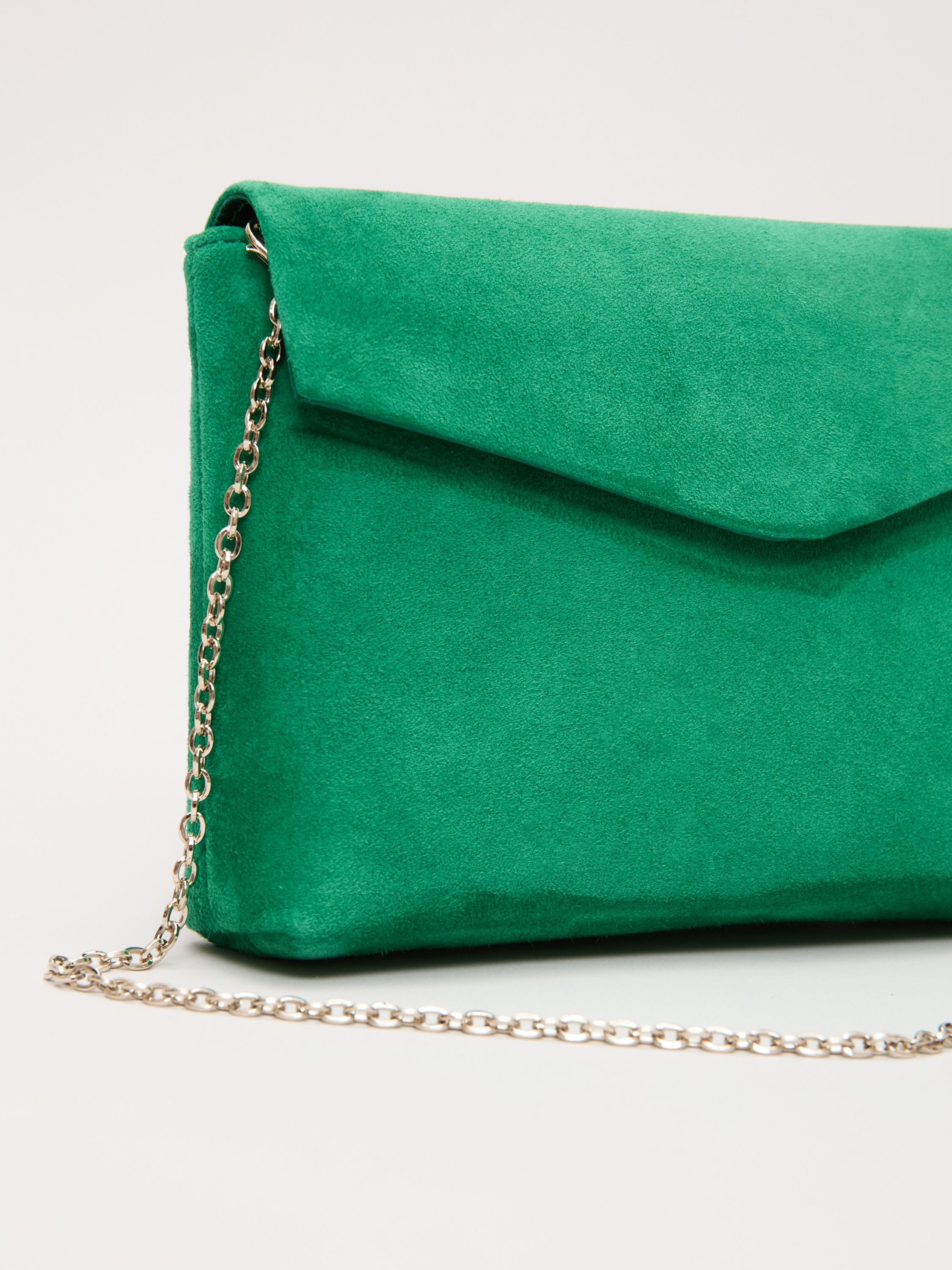 Phase Eight Phase Eight Women's Suede Envelope Clutch Bag in Emerald - 2