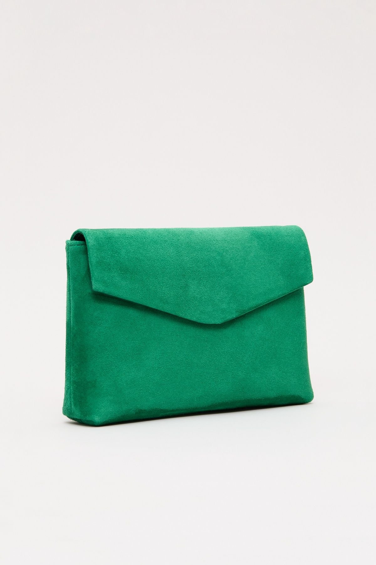 Phase Eight Phase Eight Women's Suede Envelope Clutch Bag in Emerald - 3