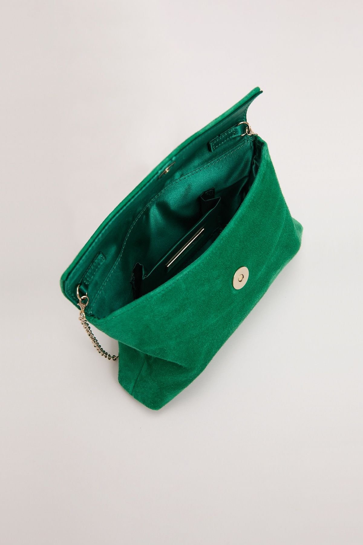Phase Eight Phase Eight Women's Suede Envelope Clutch Bag in Emerald - 4