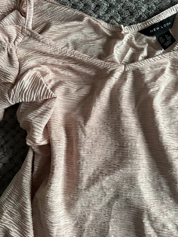New Look Pink loose fit tie off the shoulder top