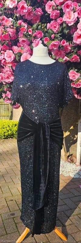 Never Fully Dressed Never fully dressed Black size 14 sequin dress with sash