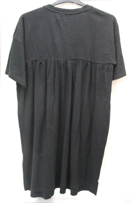ASOS Black Embroidered Floral Oversized T-Shirt Dress