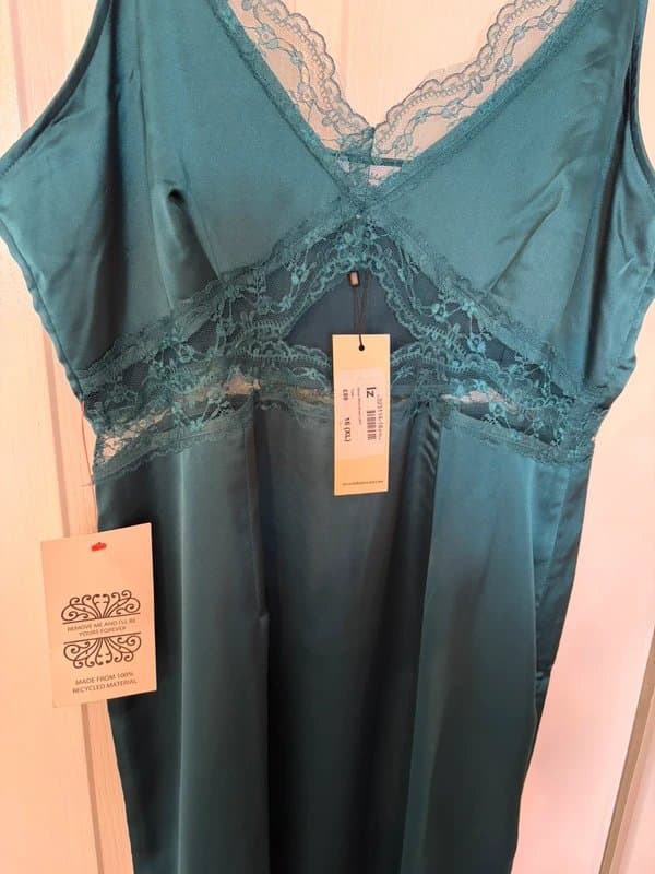 Never Fully Dressed Never Fully Dressed Teal Satin Dress