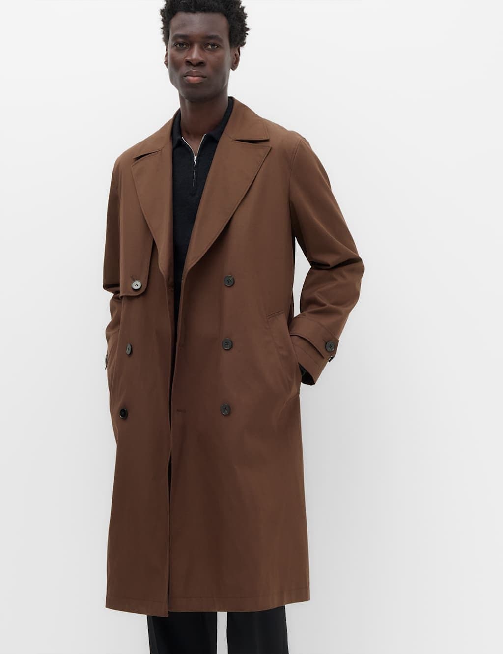Marks & Spencer M&S Pure Cotton Double Breasted Trench Coat Rich Quartz