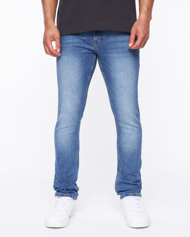 Duck&Cover Duck&Cover Doves Men's Slim-Fit Comfort Stretch Jeans with Zip Fly in Mid Blue - 2