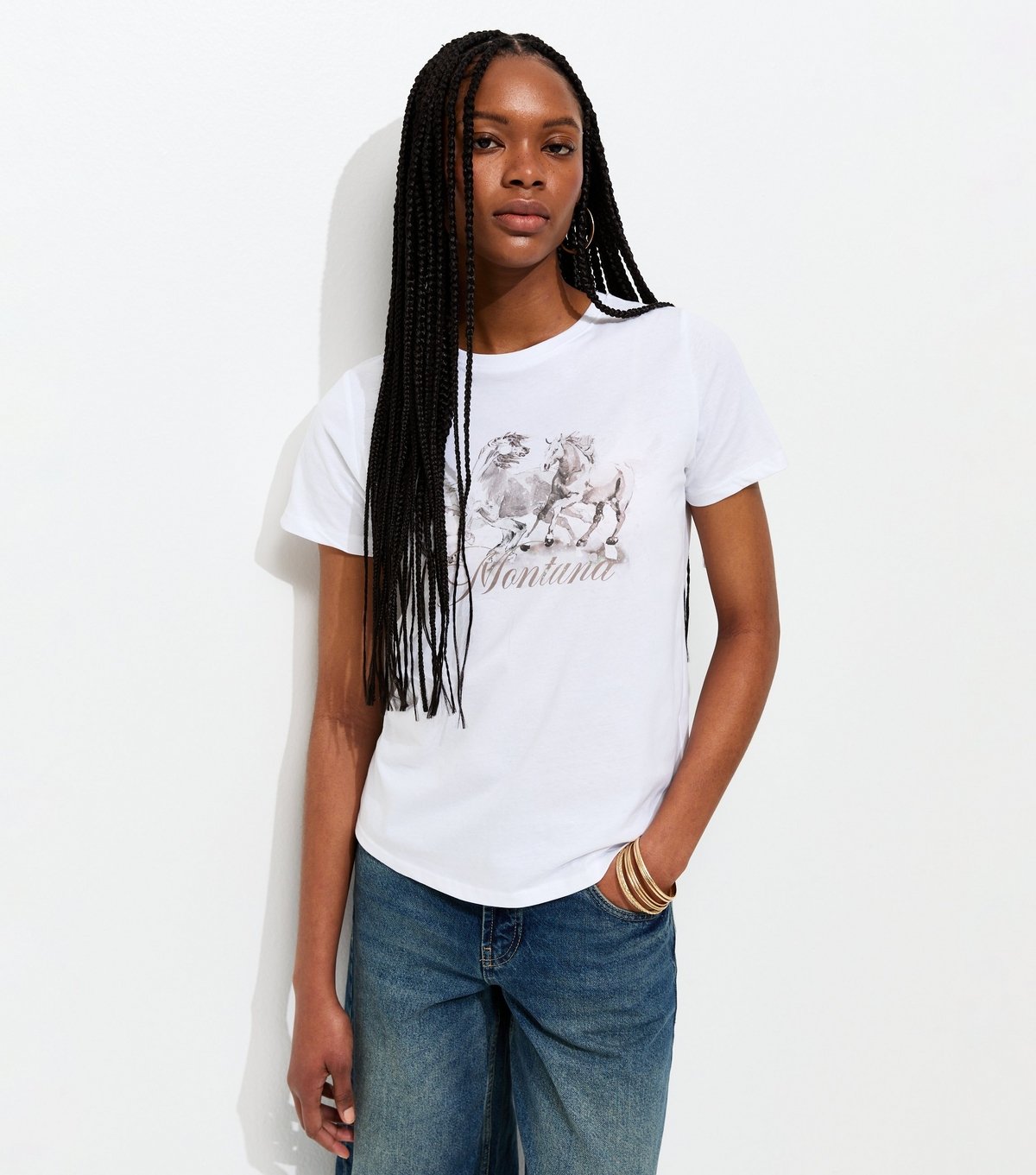 New Look Women's White Horse Print T-Shirt New Look - 2