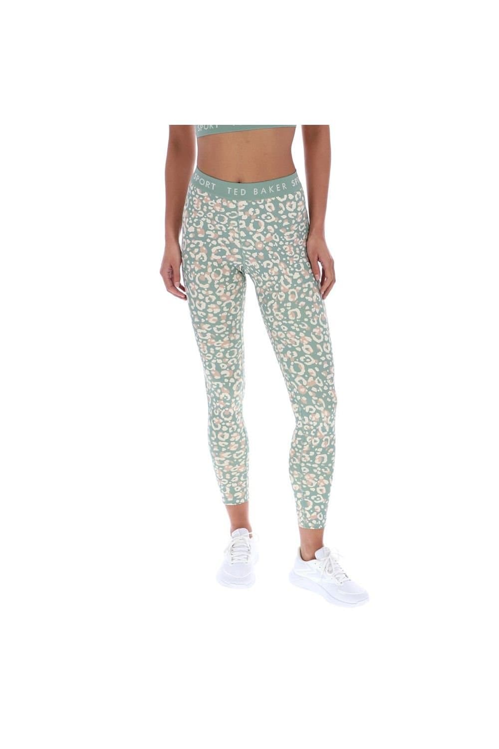 Ted Baker Ted Baker Light Green Leopard Print Leggings