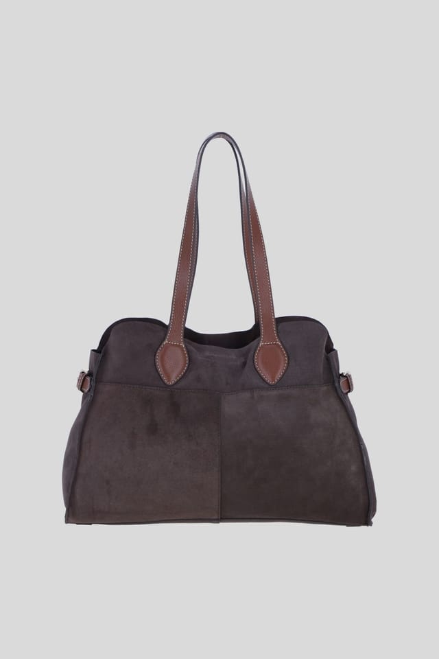 Brampton London Brampton London Women's Real Suede Leather Shoulder Bag with Tassel Charm in Chocolate - 3
