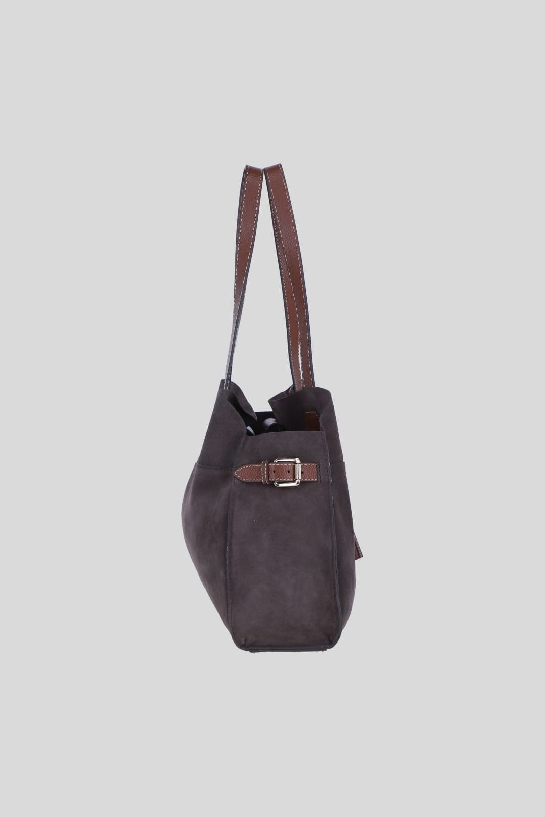 Brampton London Brampton London Women's Real Suede Leather Shoulder Bag with Tassel Charm in Chocolate - 4