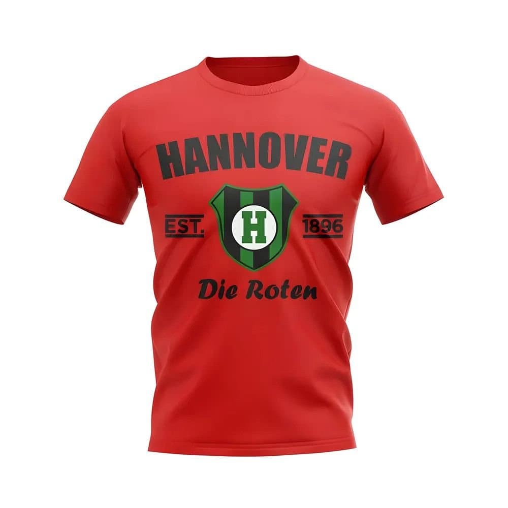 Hannover 96 Hannover 96 Men's Personalised Hannover Established Football T-Shirt in Red