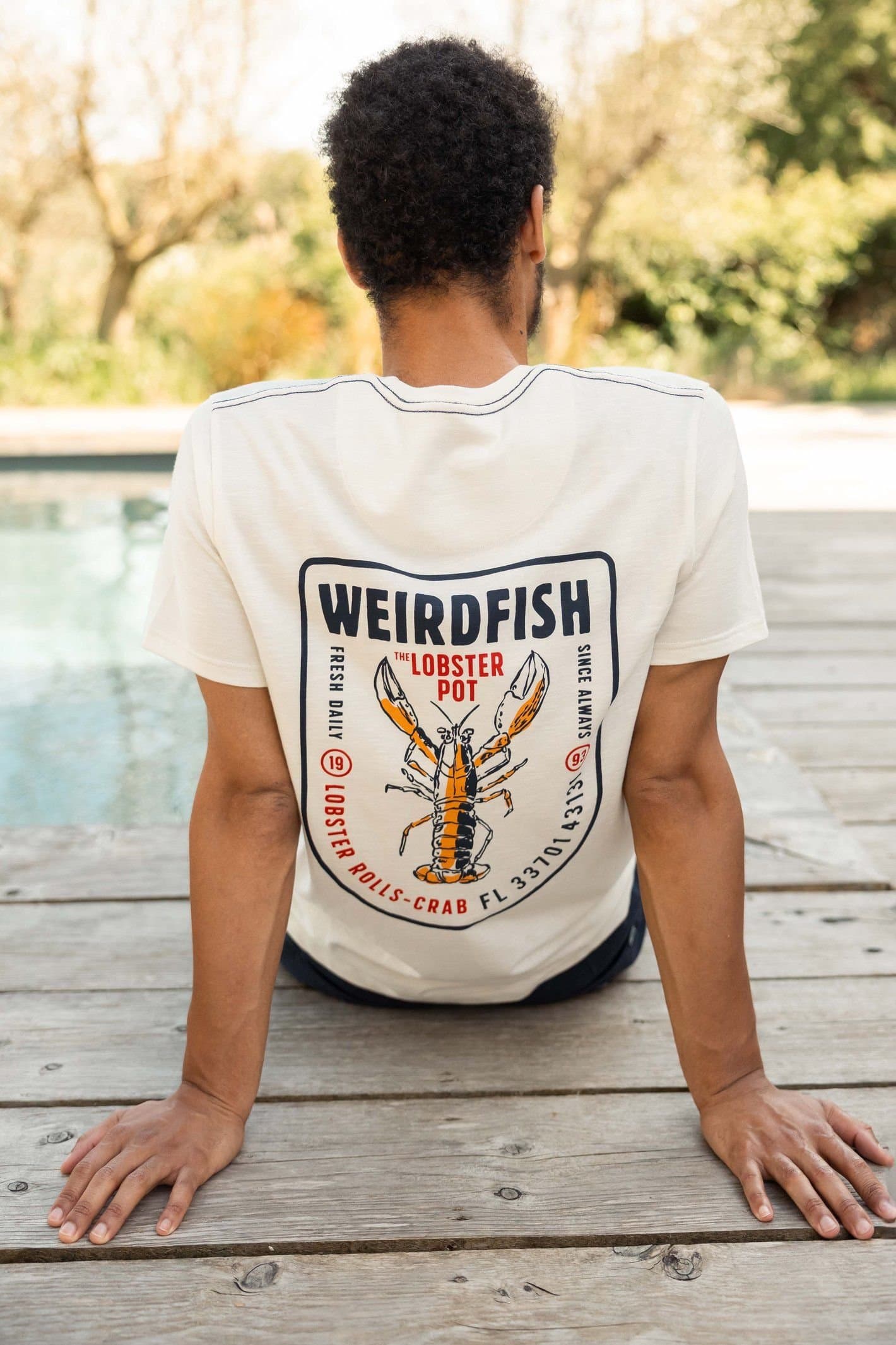 Weird Fish Weird Fish Men's Lobster Pot Graphic T-Shirt in Off-White