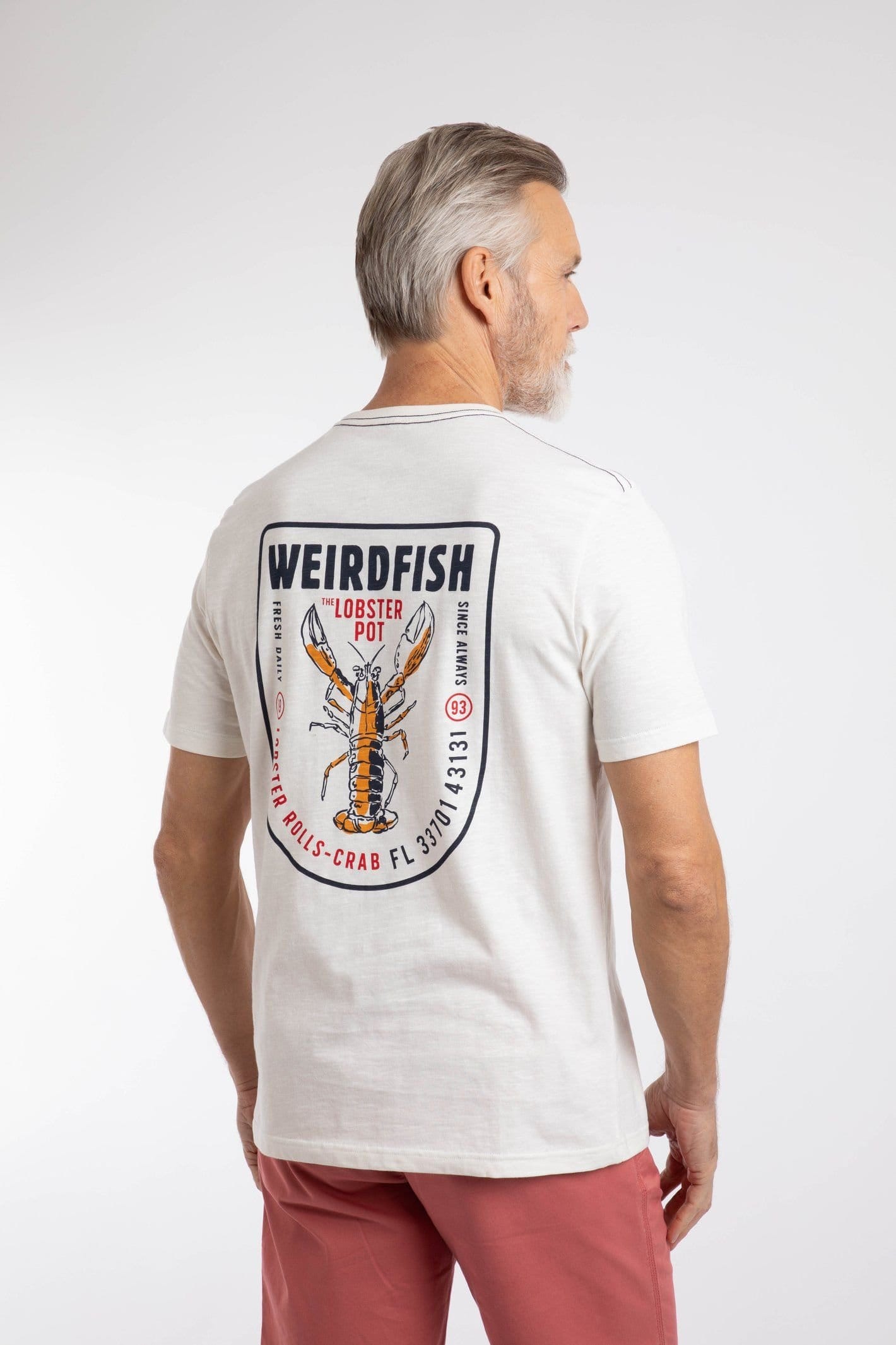 Weird Fish Weird Fish Men's Lobster Pot Graphic T-Shirt in Off-White - 4