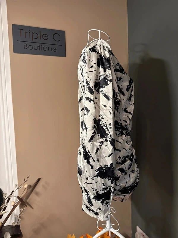 Dorothy Perkins Dorothy perkins Vintage  Abstract Print ruched Shirt Dress Size 12
