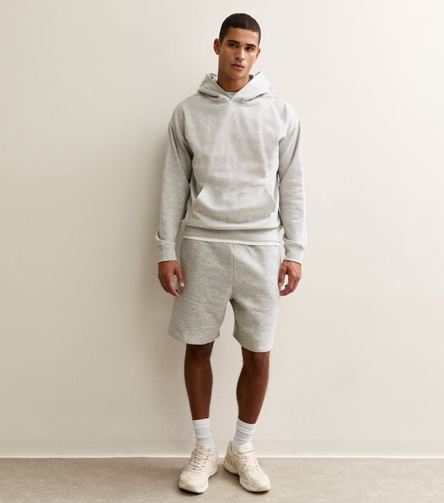 New Look Men's Grey Marl Regular Drawstring Shorts New Look - 2
