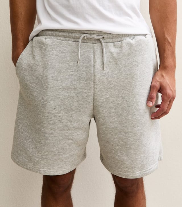 New Look Men's Grey Marl Regular Drawstring Shorts New Look - 3