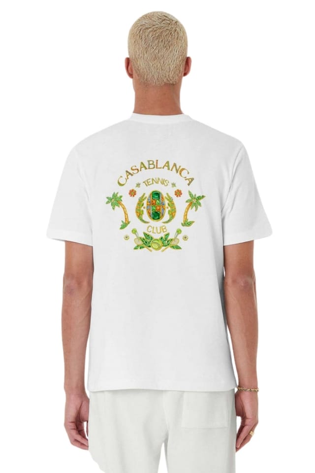 Casablanca Casablanca Men's Joyaux D'afrique Tennis Club Short Sleeve Round T-shirt in White - 2