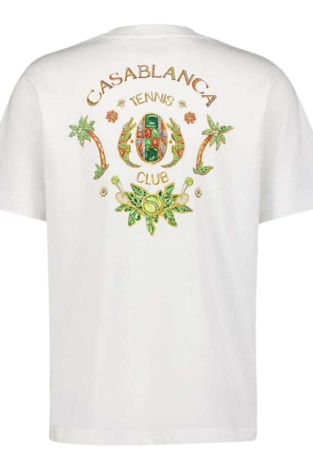 Casablanca Casablanca Men's Joyaux D'afrique Tennis Club Short Sleeve Round T-shirt in White - 3