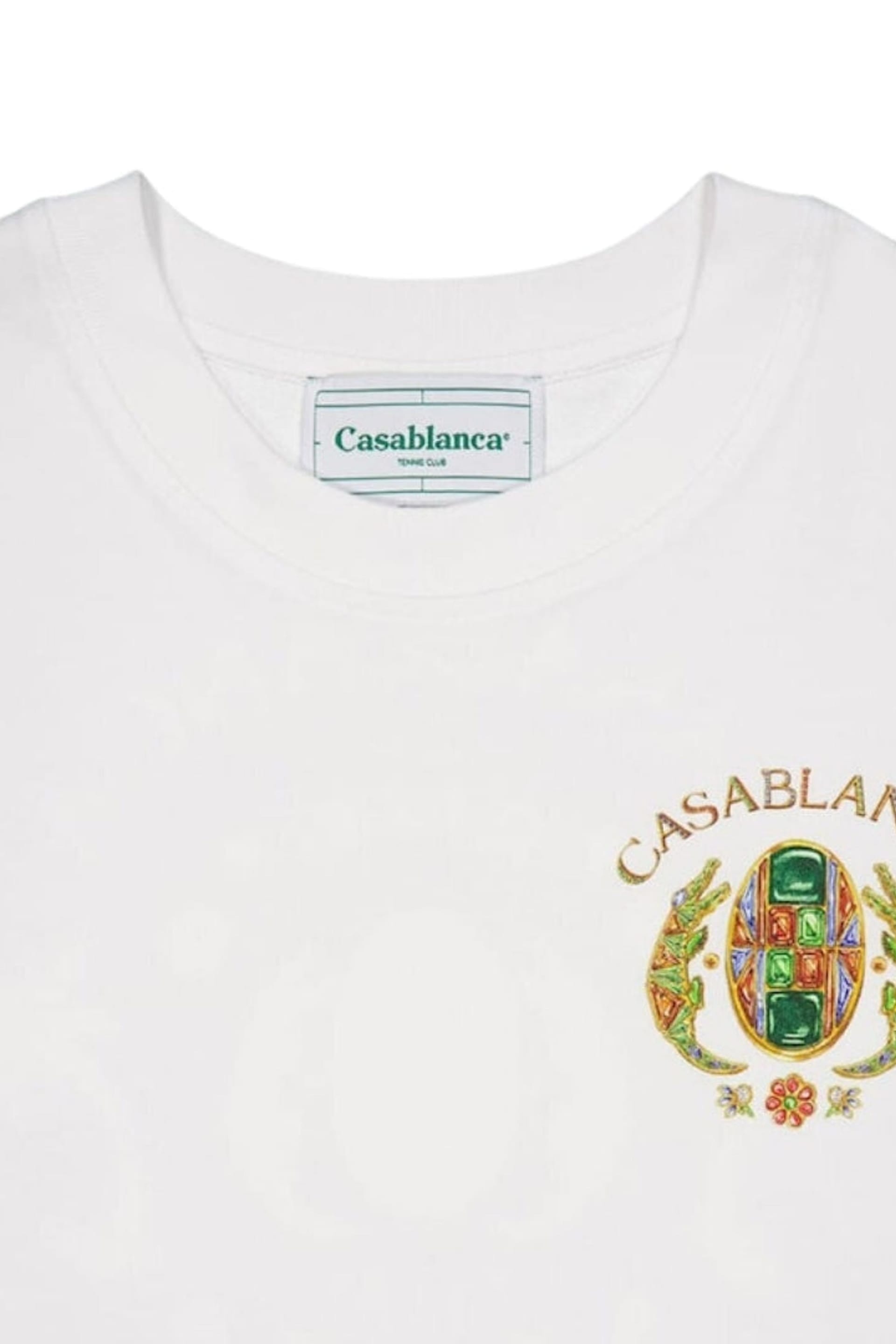 Casablanca Casablanca Men's Joyaux D'afrique Tennis Club Short Sleeve Round T-shirt in White - 4
