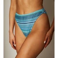 South Beach Women's Blue Crochet Striped Bikini Bottoms South Beach New Look
