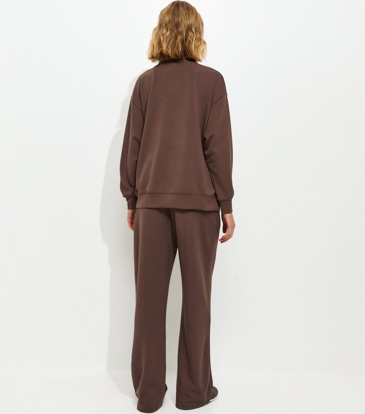 New Look Women's Premium Brown Elasticated Waist Wide Leg Joggers New Look - 4