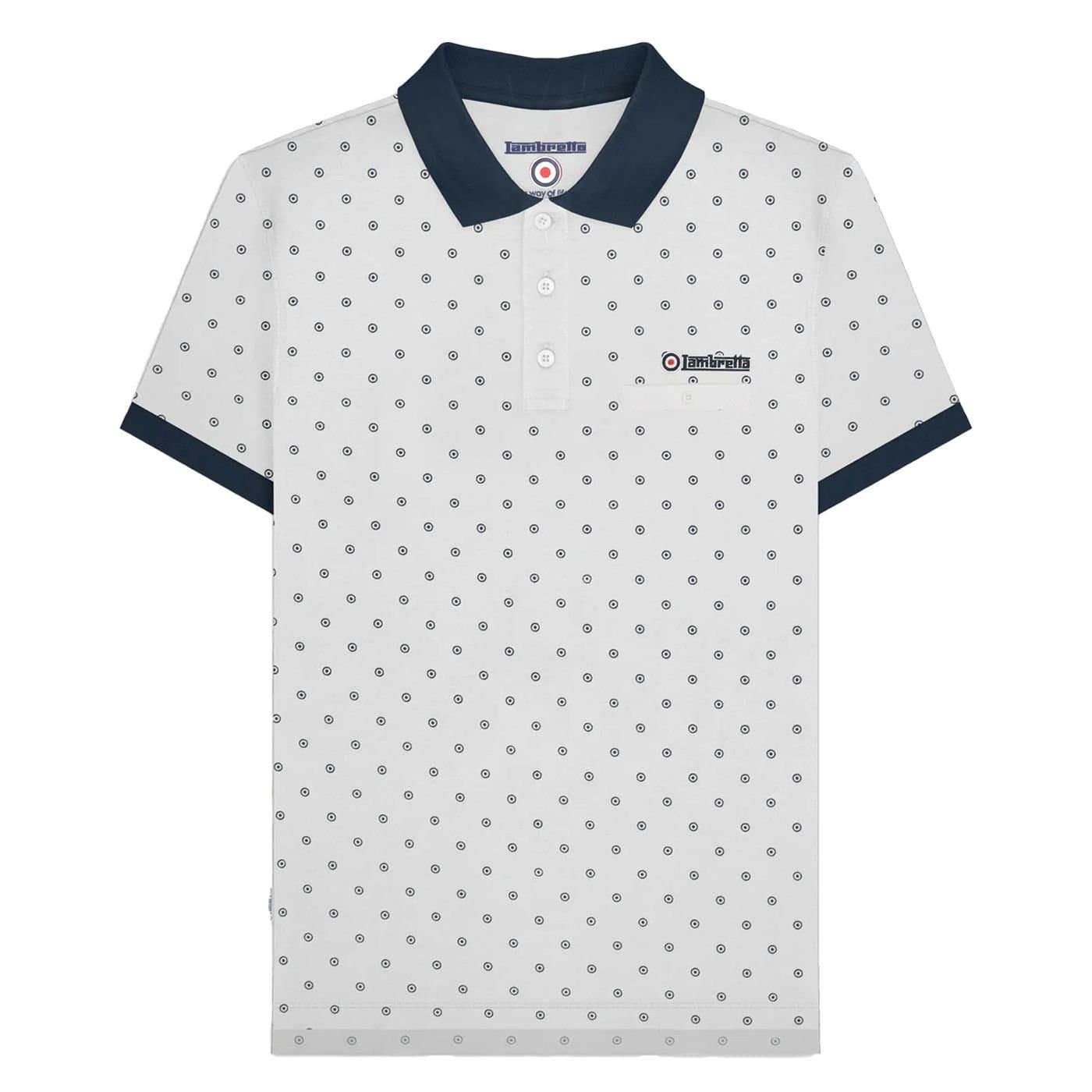 Lambretta Lambretta Men's AW24 Target Polo Shirt in Off-White