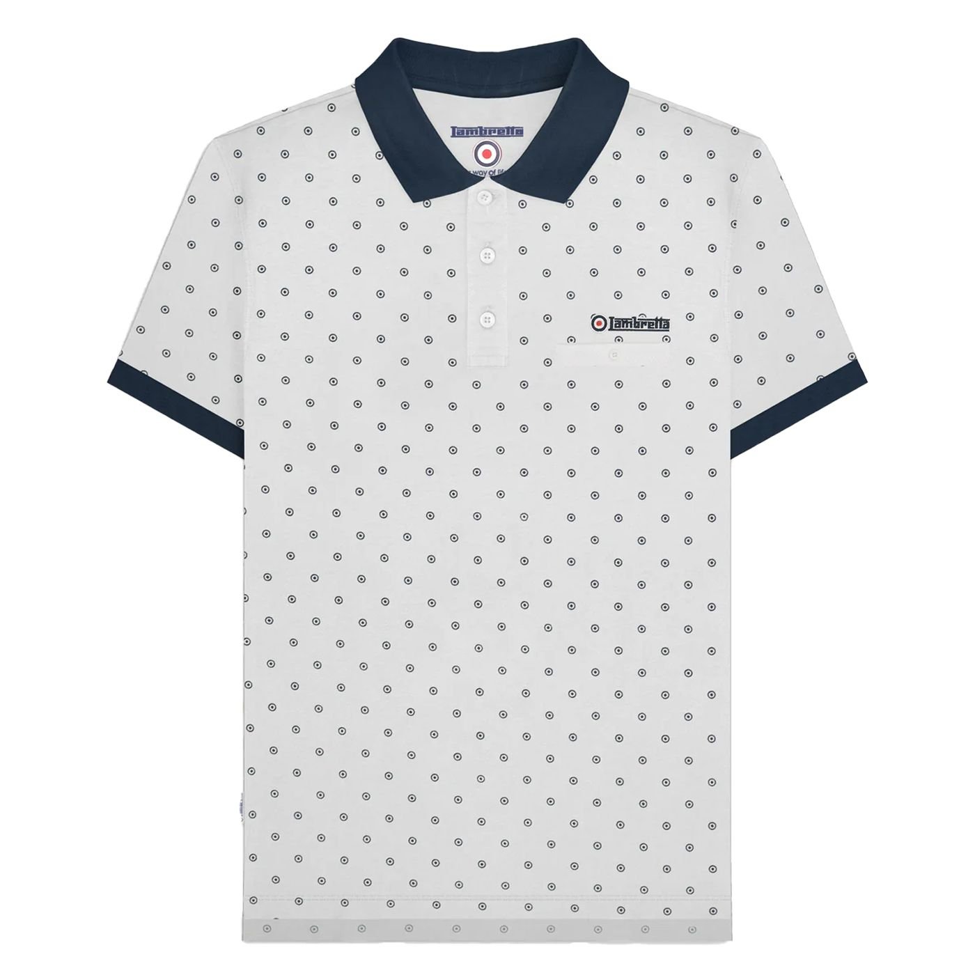 Lambretta Lambretta Men's AW24 Target Polo Shirt in Off-White - 2