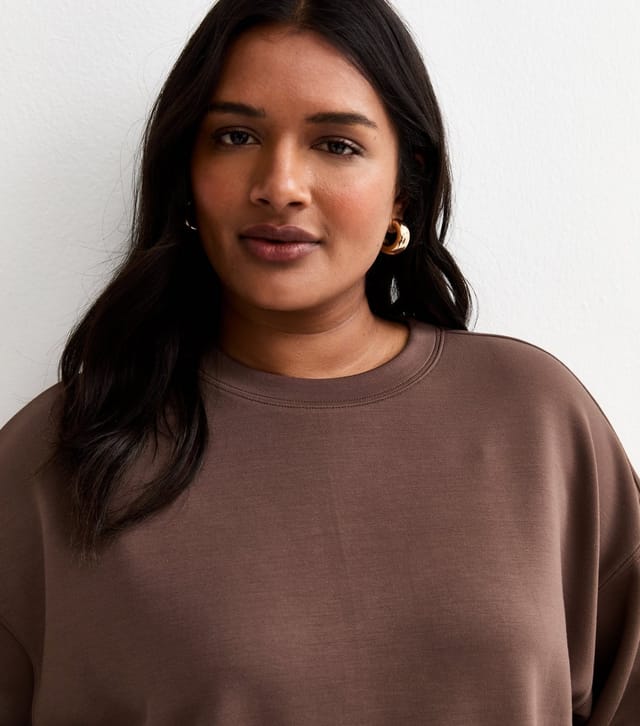 New Look Women's Plus Size Premium Dark Brown Sweatshirt Curves New Look - 2