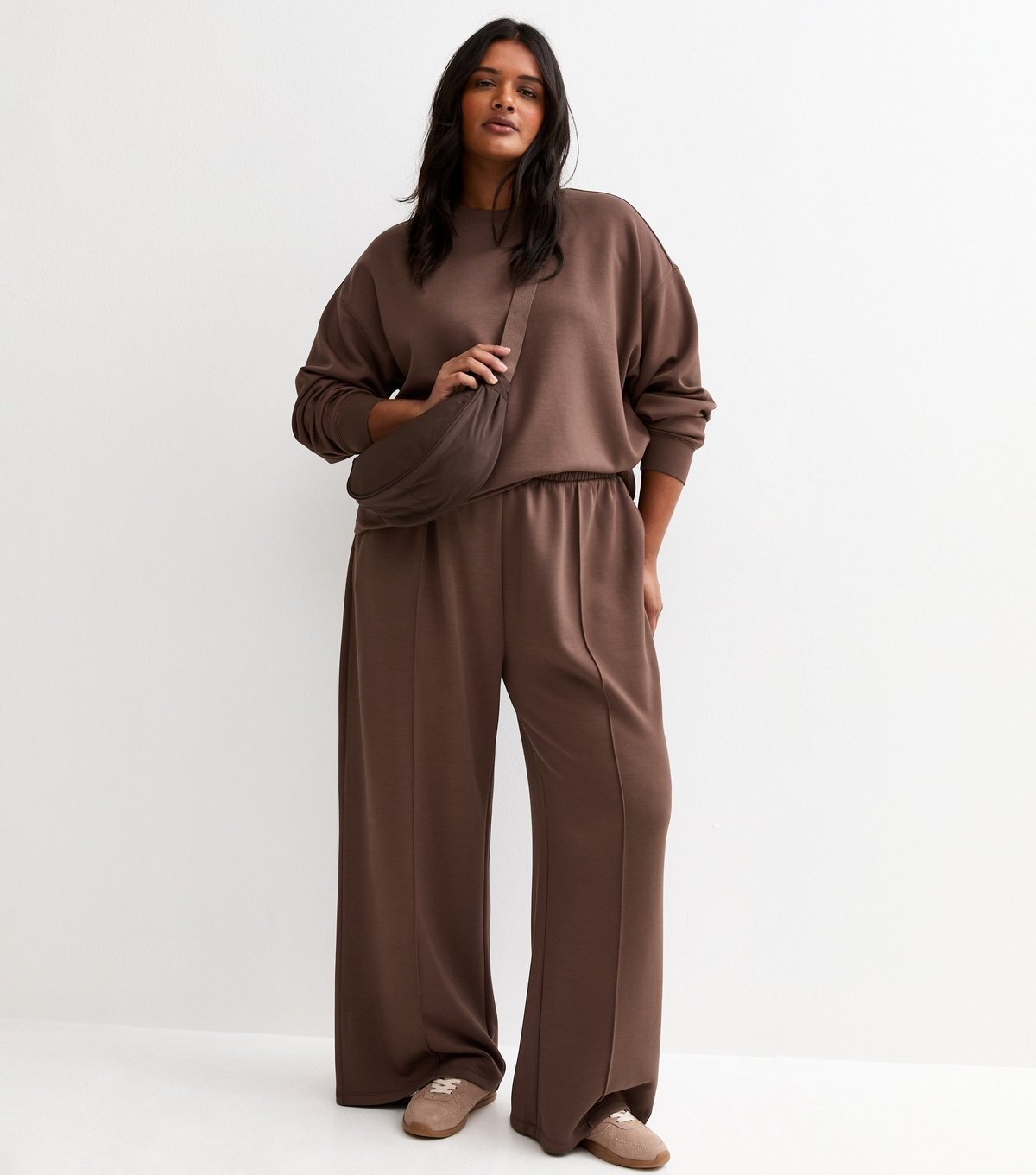 New Look Women's Plus Size Premium Dark Brown Sweatshirt Curves New Look - 3