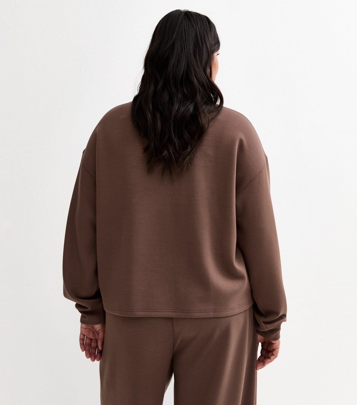 New Look Women's Plus Size Premium Dark Brown Sweatshirt Curves New Look - 4