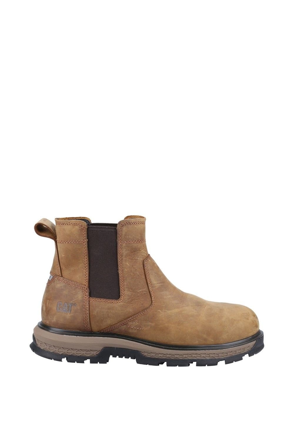 Caterpillar Caterpillar Men's Brown 'Exposition' Leather Chelsea Safety Boot - 4