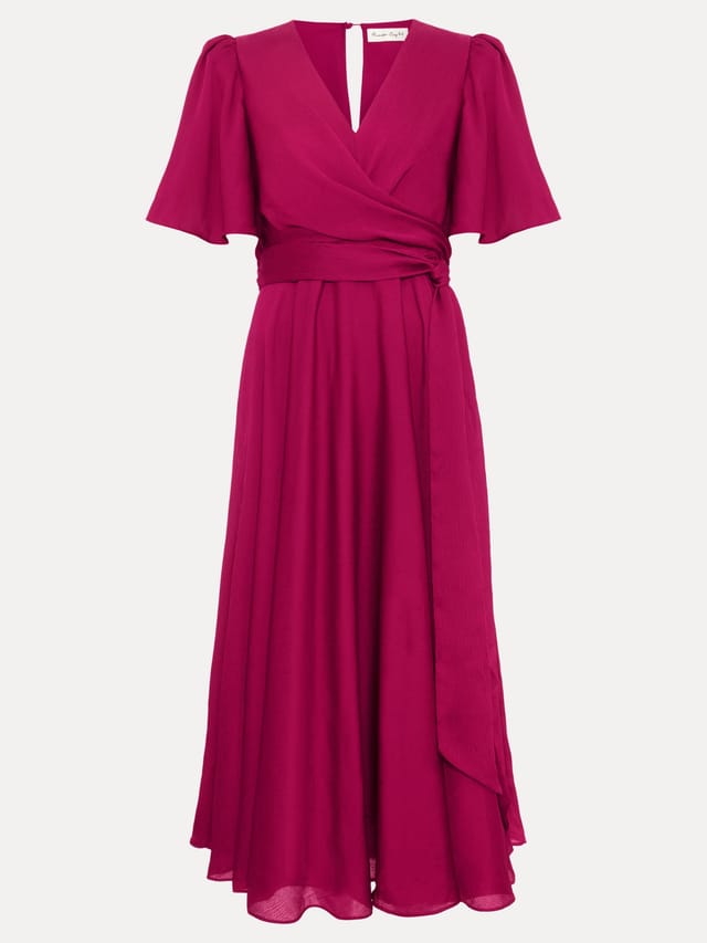 Phase Eight Phase Eight Women's Abbie Textured Plain Dress in Fuchsia - 2
