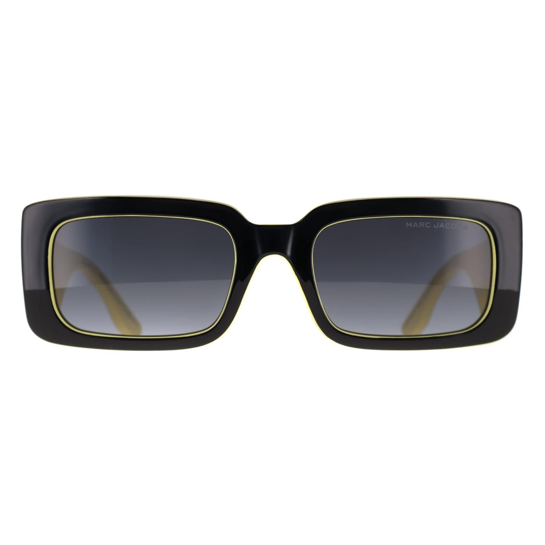 Marc Jacobs Marc Jacobs Black Yellow Dark Grey Gradient Rectangle Sunglasses