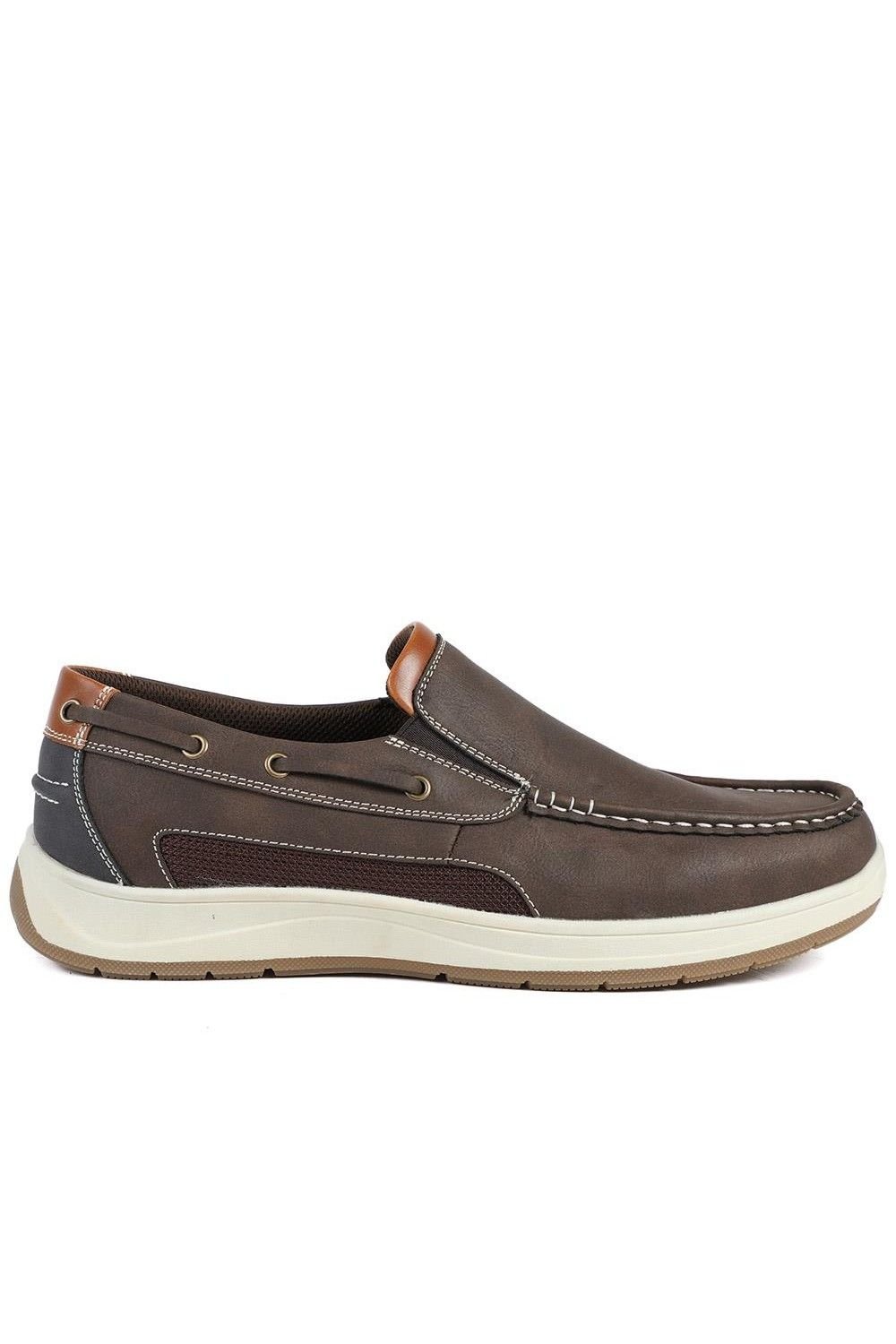 Pavers Pavers Men's Wide Fit Slip On Casual Shoes in Brown - 2