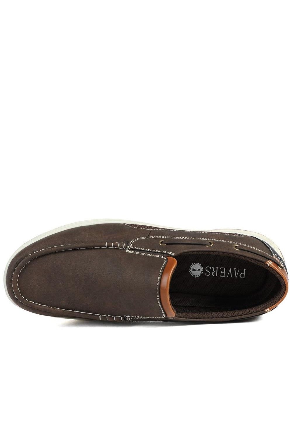 Pavers Pavers Men's Wide Fit Slip On Casual Shoes in Brown - 4