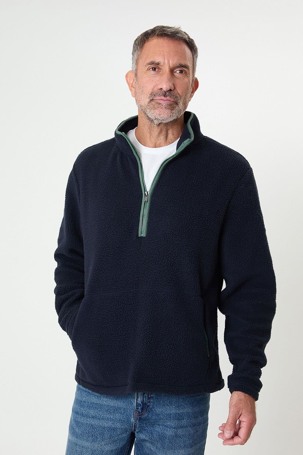 Saltwell Saltwell Men's Borg Half Zip Fleece in Navy
