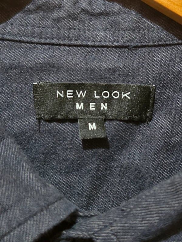 New Look New Look Men Navy Twill Over-Shirt Size M