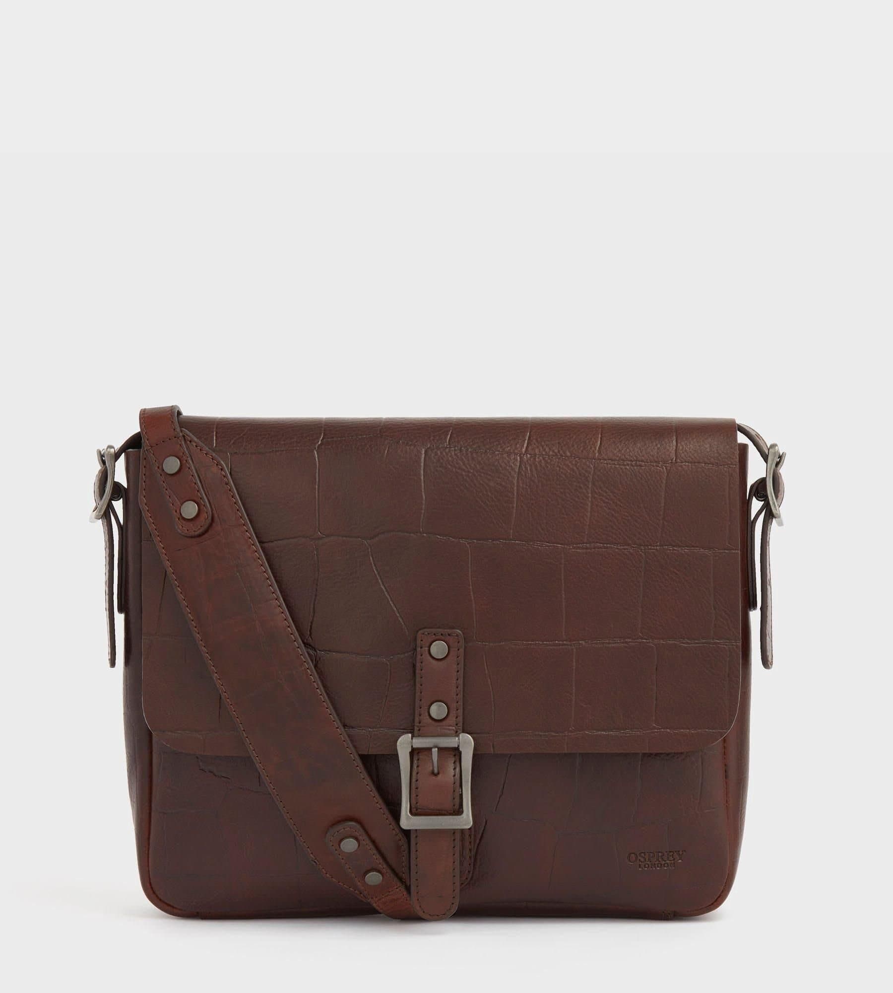 OSPREY LONDON OSPREY LONDON Men's The Brixton Leather Satchel Bag in Brown