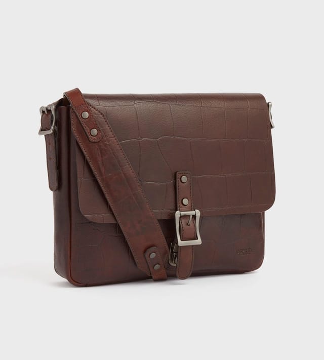 OSPREY LONDON OSPREY LONDON Men's The Brixton Leather Satchel Bag in Brown - 2