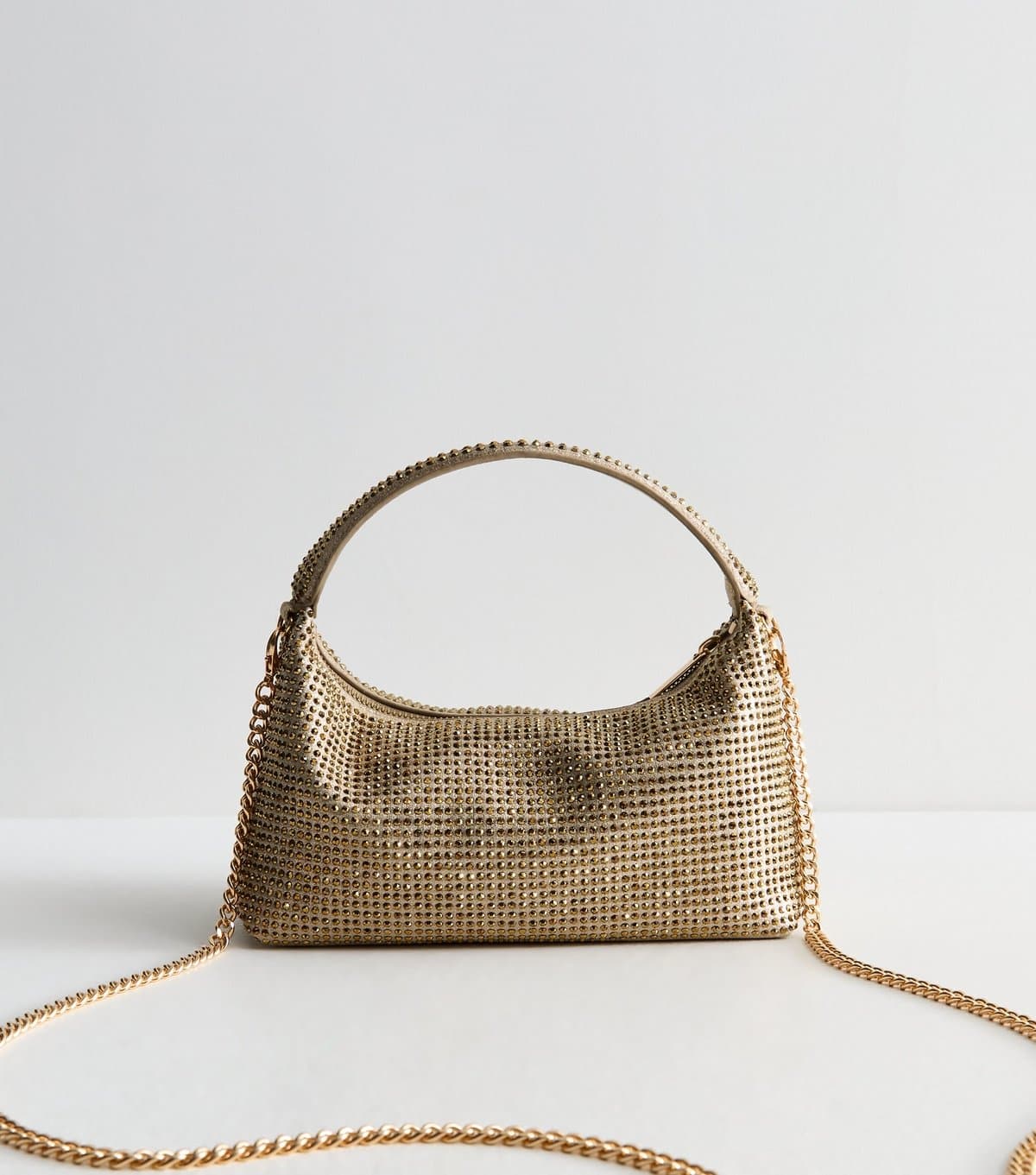New Look Gold Diamante Embellished Mini Grab Bag New Look