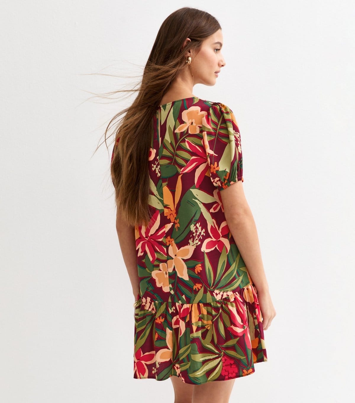 New Look Women's Red Tropical Floral Mini Smock Dress New Look - 4