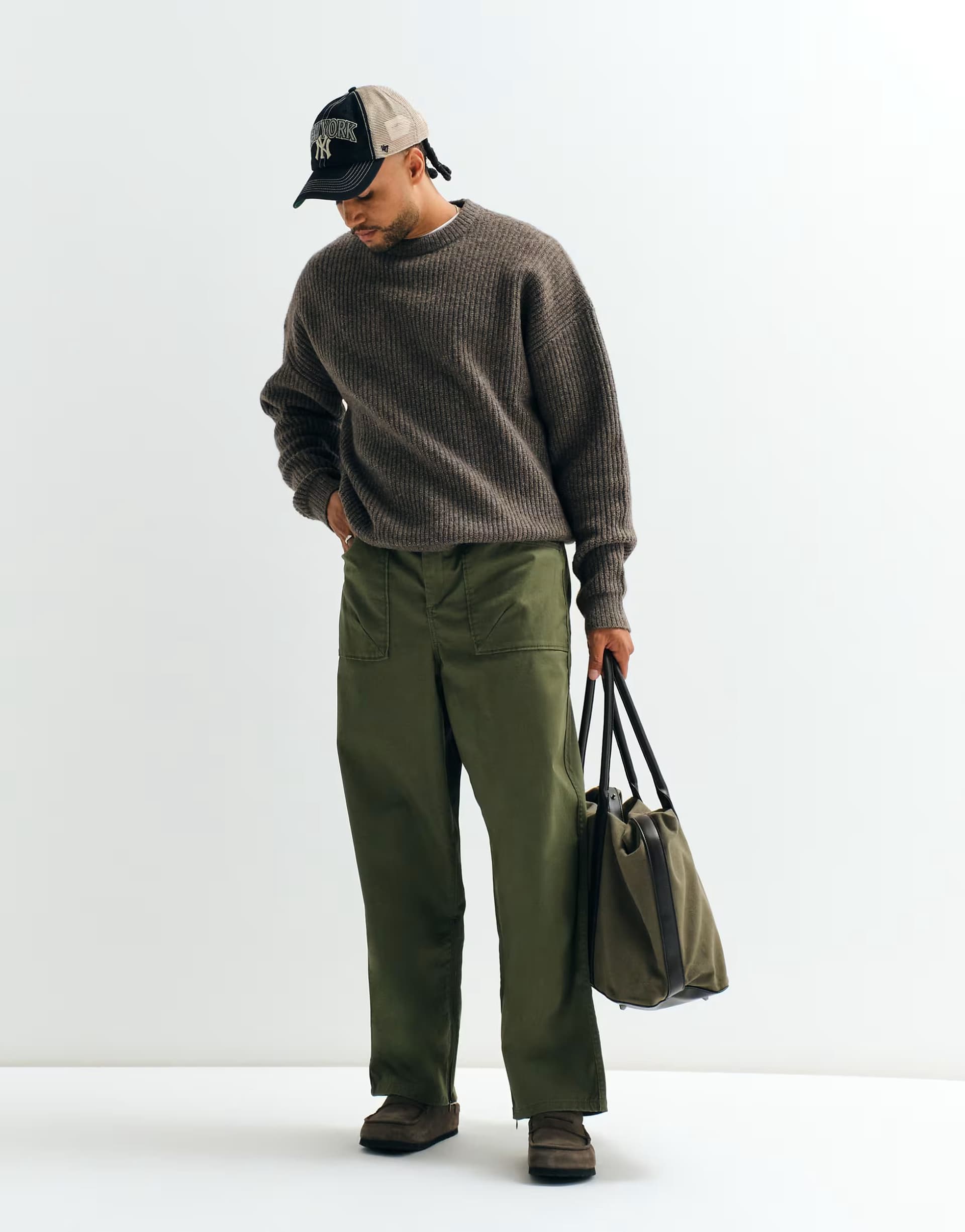 ASOS ASOS ADAPTIVE relaxed tapered trousers in khaki