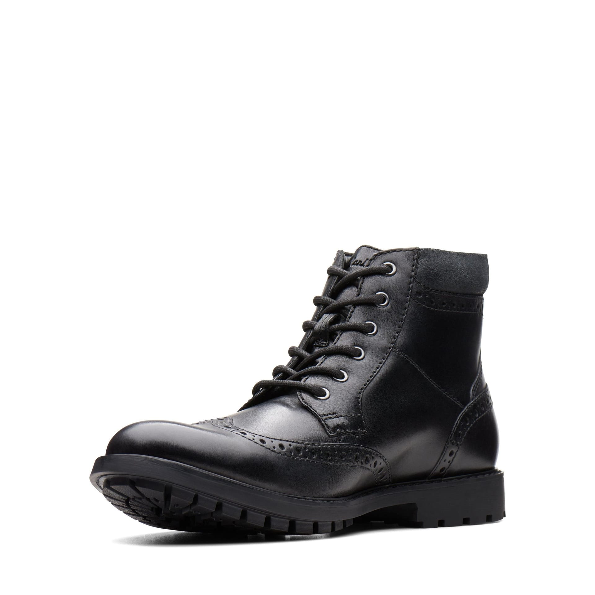 Clarks Clarks Men's Curington Rise Black Smooth Leather Ankle Boots, Lace Up - 4