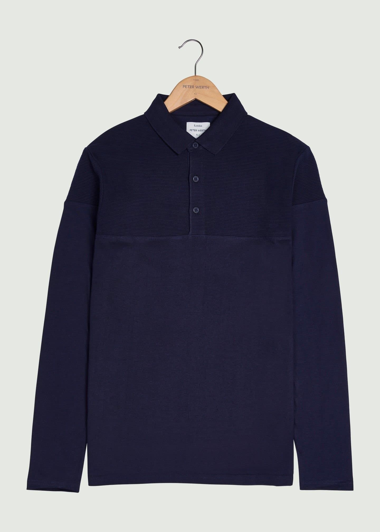 Peter Werth Peter Werth Men's Chessum LS Polo Shirt in Navy