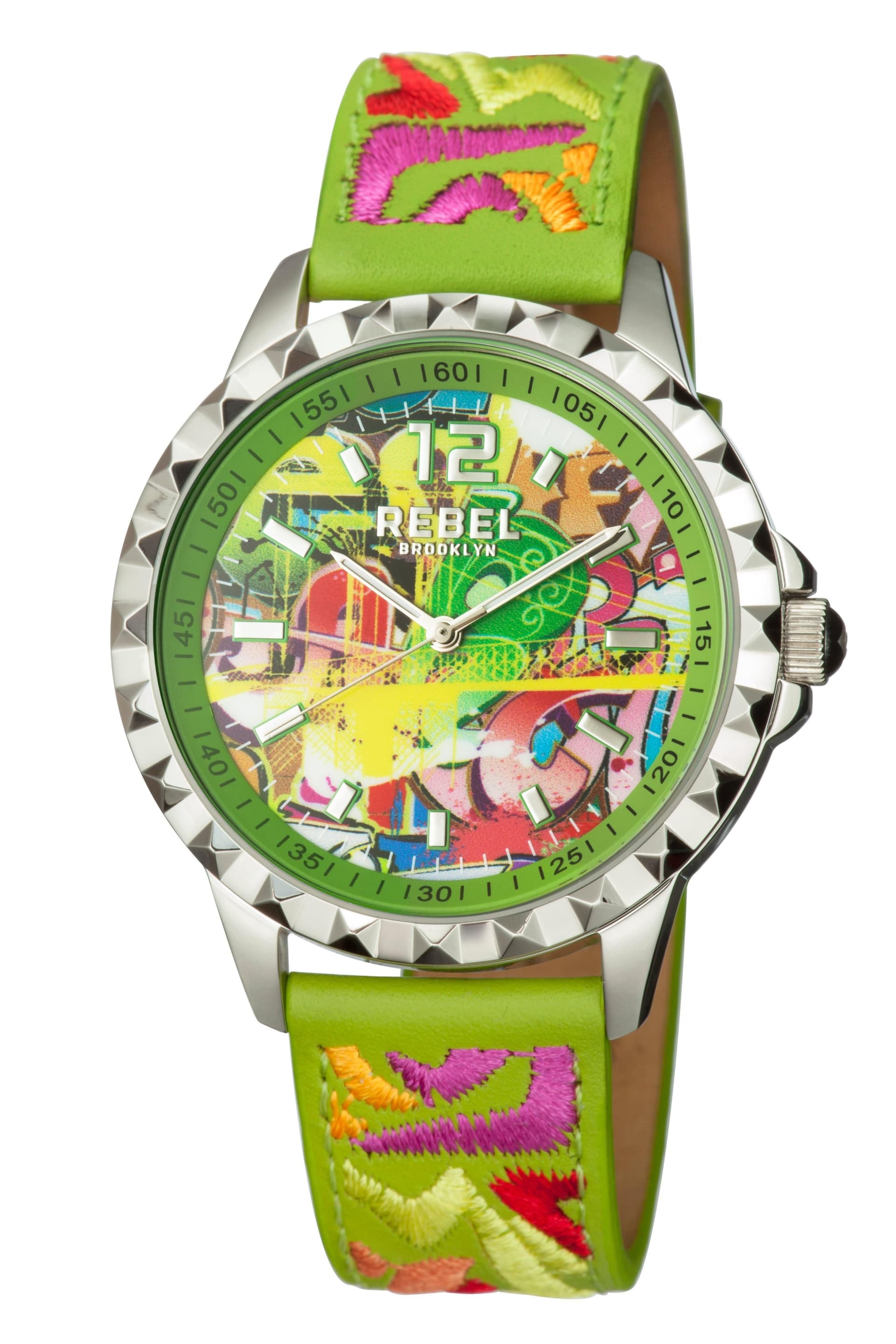 Rebel Rebel Women's Dumbo Lime Green Dial Leather Watch